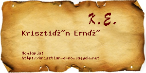 Krisztián Ernő névjegykártya
